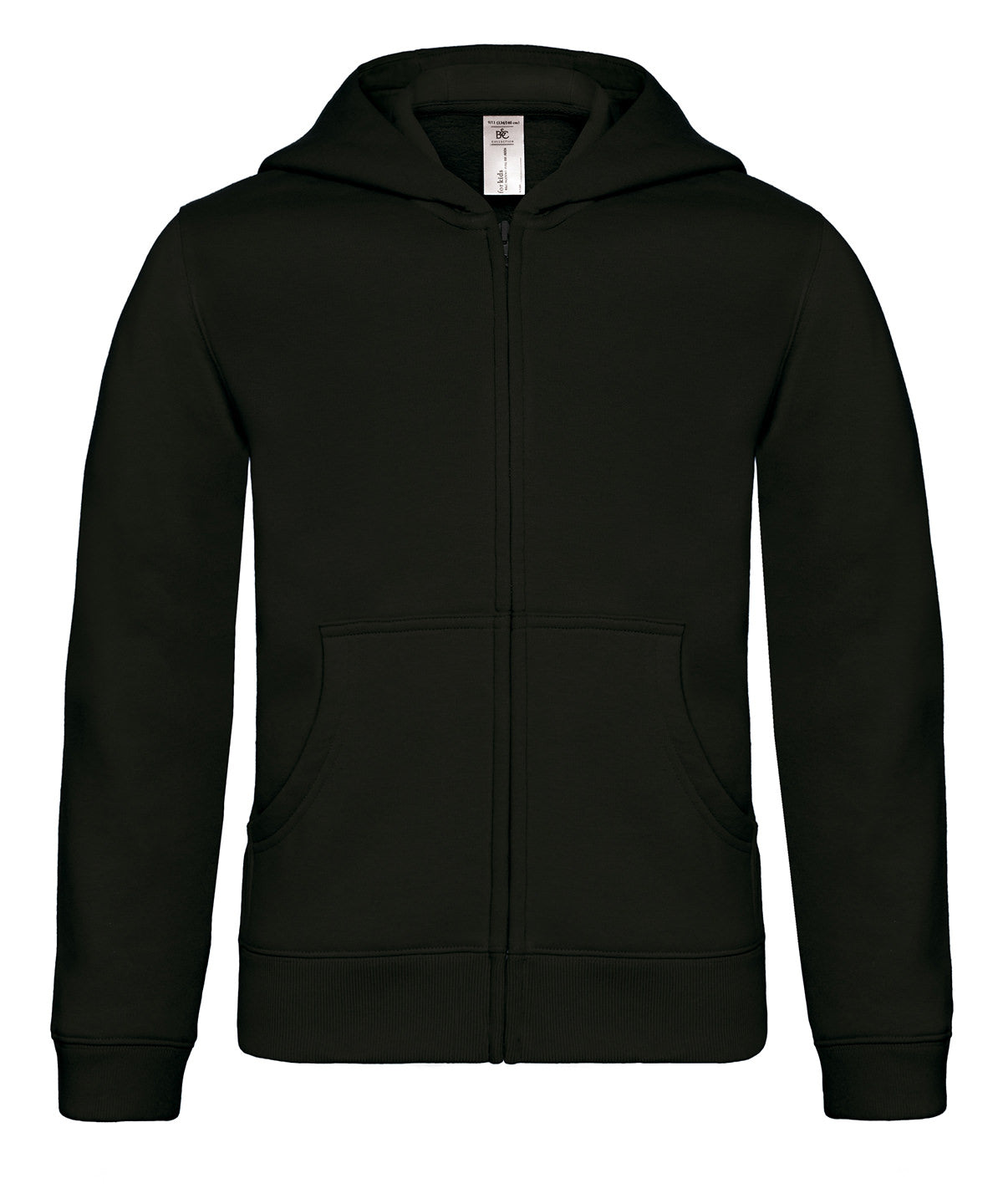 BC Sudadera con capucha y cremallera completa para nios | Negro