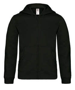 BC Sudadera con capucha y cremallera completa para nios | Negro