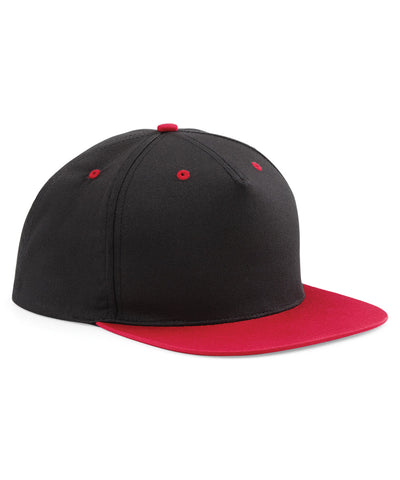 Gorra snapback de 5 paneles con contraste | Negro/Rojo Clsico