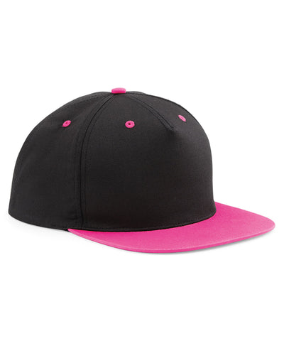 Gorra snapback de 5 paneles con contraste | Black/Fuchsia