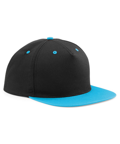 Gorra snapback de 5 paneles con contraste | Negro/Azul Surf