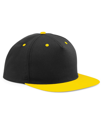 Gorra snapback de 5 paneles con contraste | Negro/Amarillo