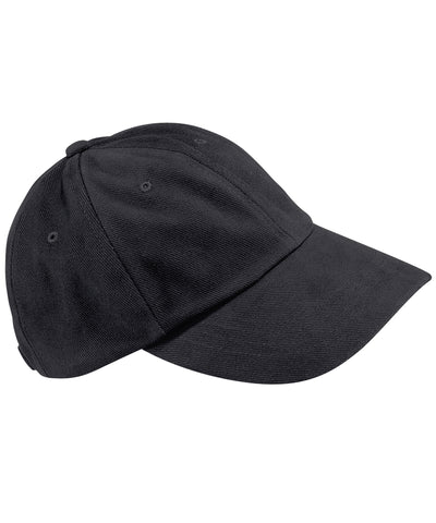 Gorra de algodn cepillado pesado de perfil bajo | Negro