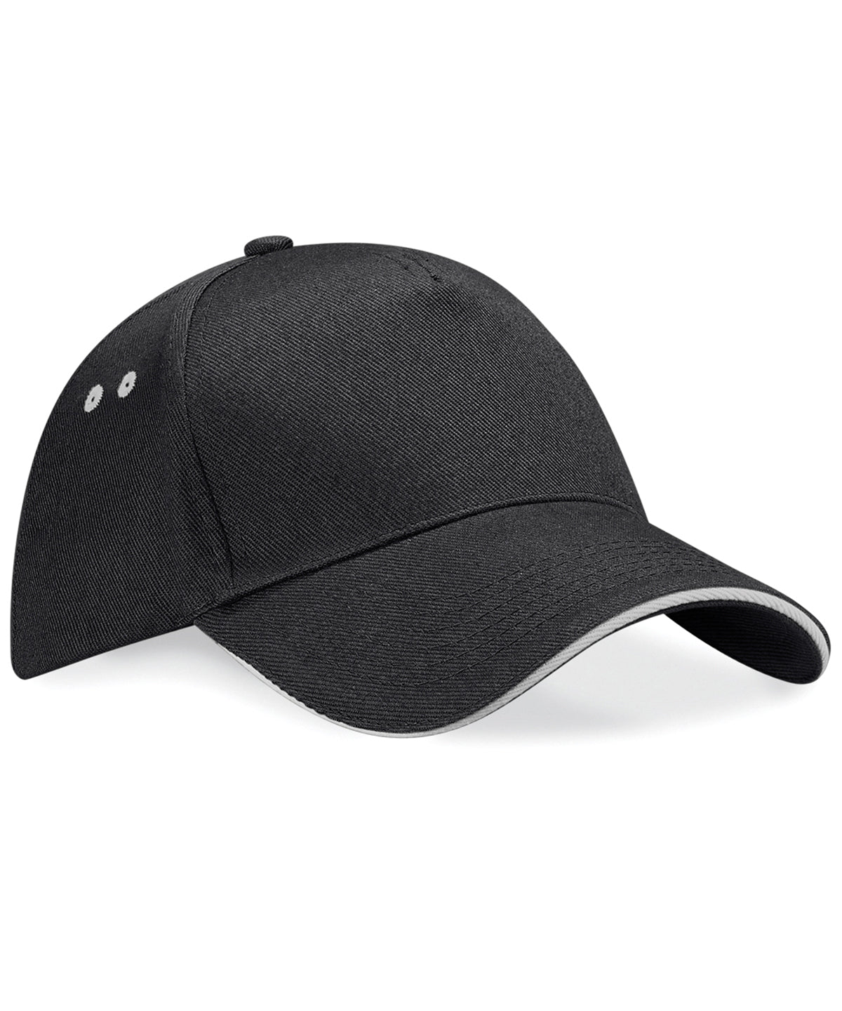 Gorra Ultimate de 5 paneles - visera sandwich | Negro/Gris Claro