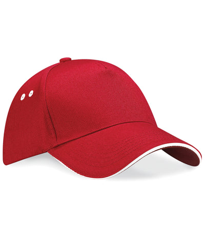 Gorra Ultimate de 5 paneles - visera sandwich | Rojo Clsico/Blanco