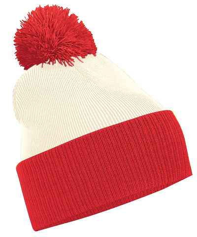 Gorro de dos tonos Snowstar® | Blanco Roto/Rojo Brillante