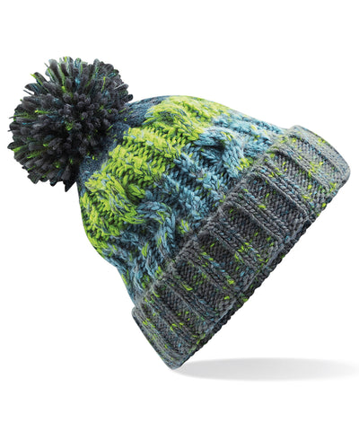 Gorro de lana con pompn y sacacorchos | Gris Elctrico