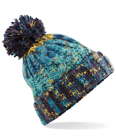 Gorro de lana con pompn y sacacorchos | Azul Marino - Azul Marino Oxford