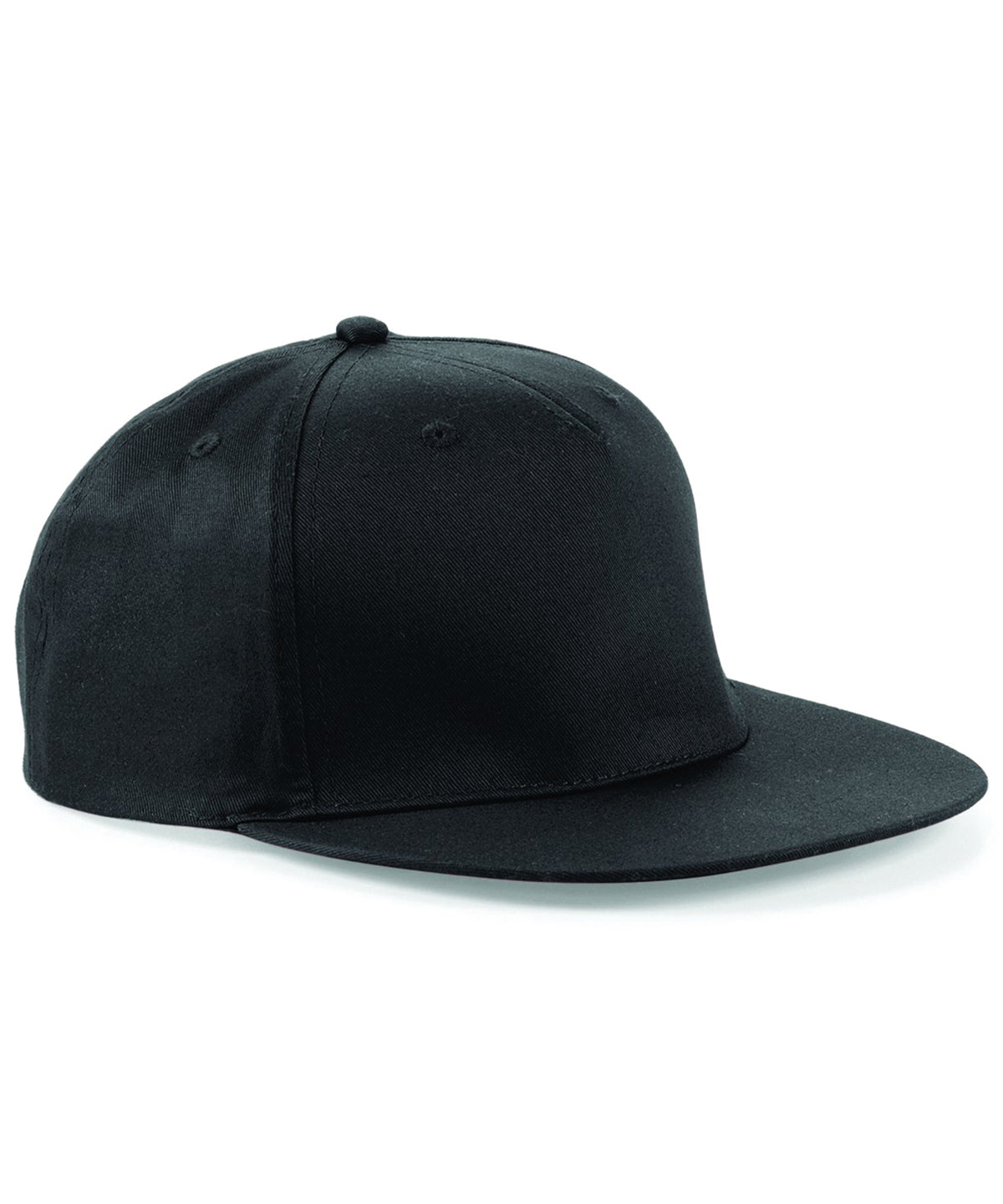 Gorra de rapero de 5 paneles con cierre a presin | Negro