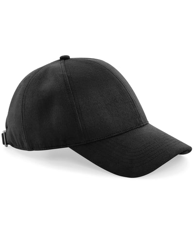 Gorra de seis paneles de ante sinttico | Negro
