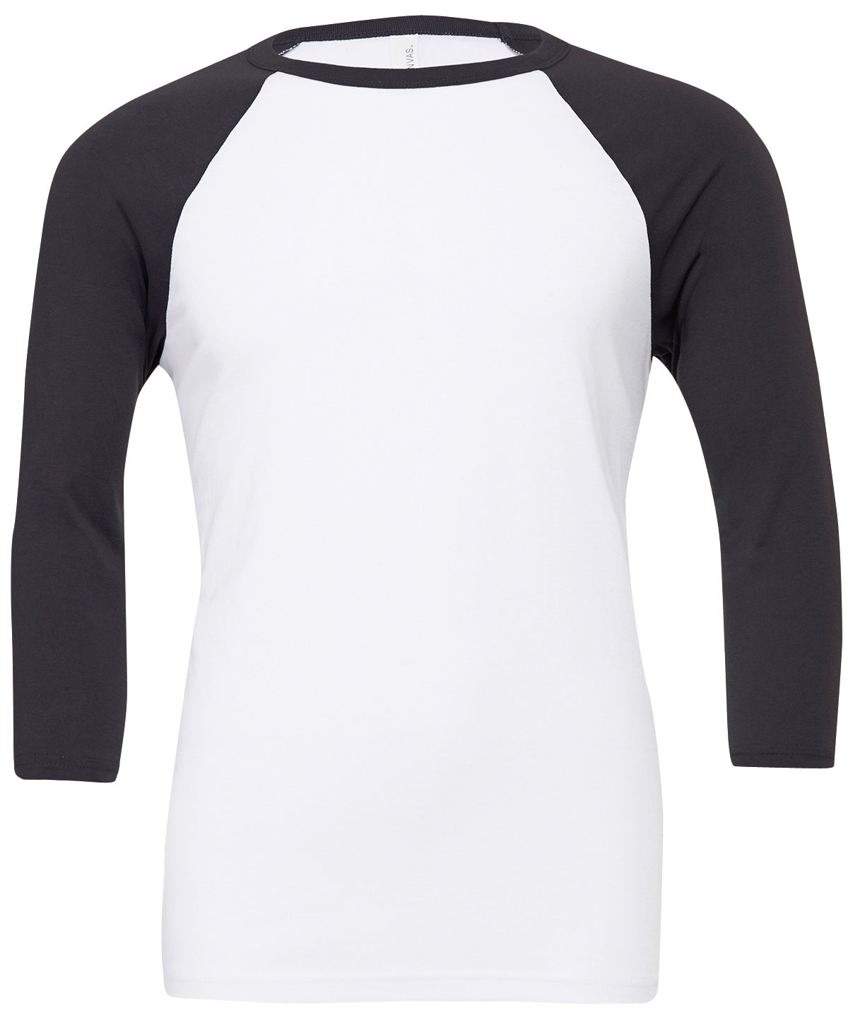 Camiseta de bisbol de manga corta triblend unisex | Blanco/Gris Oscuro