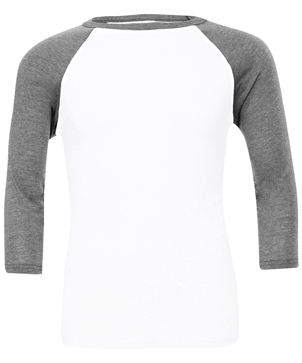 Camiseta de bisbol de manga corta triblend unisex | Blanco/Gris Oscuro - Gris Claro