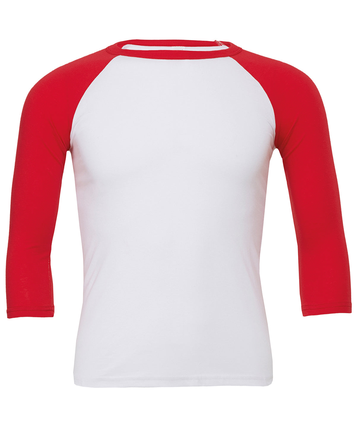 Camiseta de bisbol de manga corta triblend unisex | Blanco/Rojo