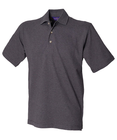 Polo clsico de piqu de algodn con cuello alto | Gris Oscuro