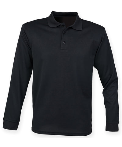 Polo de manga larga Coolplus® | Negra Intenso