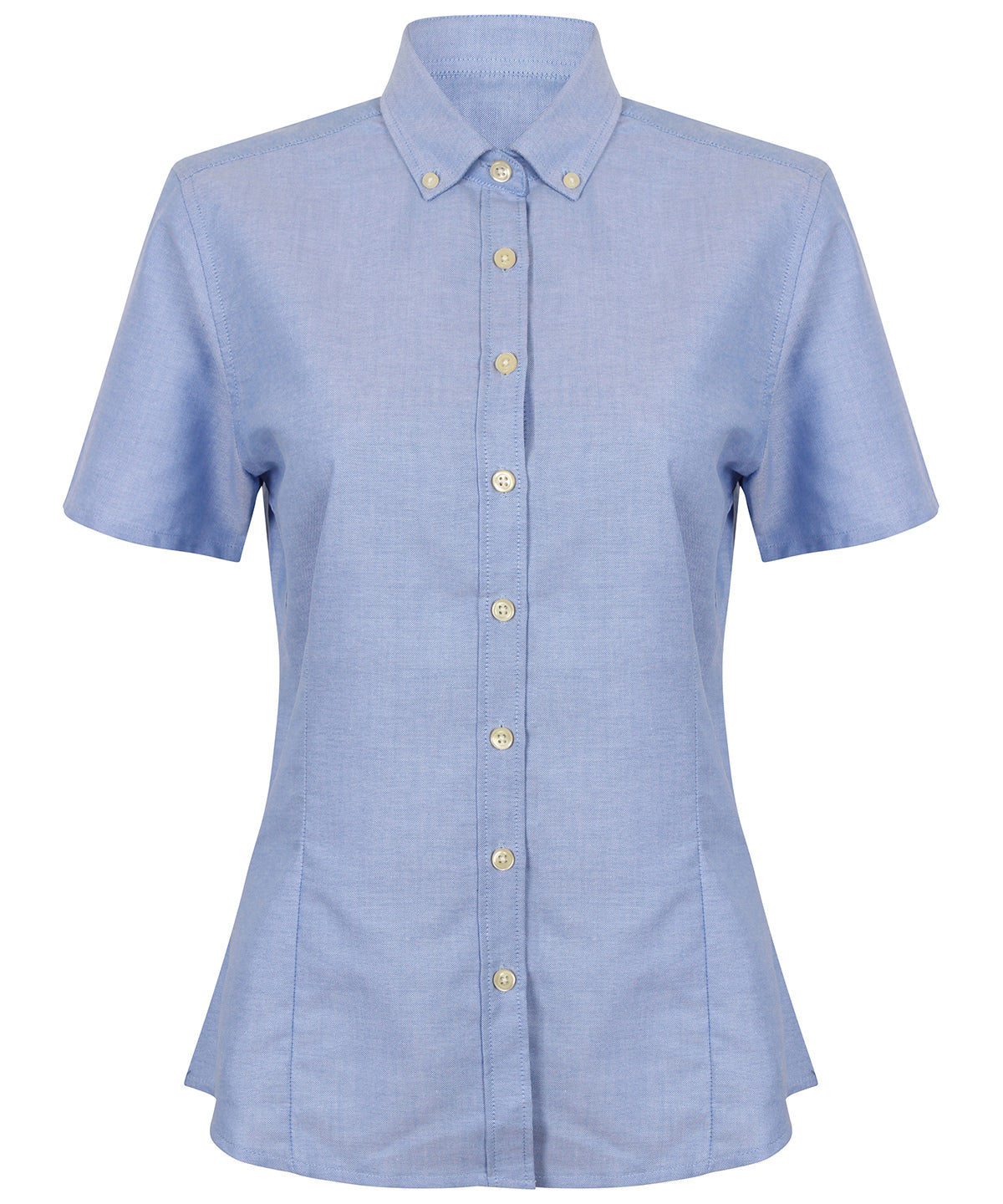 Camisa Oxford de manga corta moderna para mujer | Azul Cielo