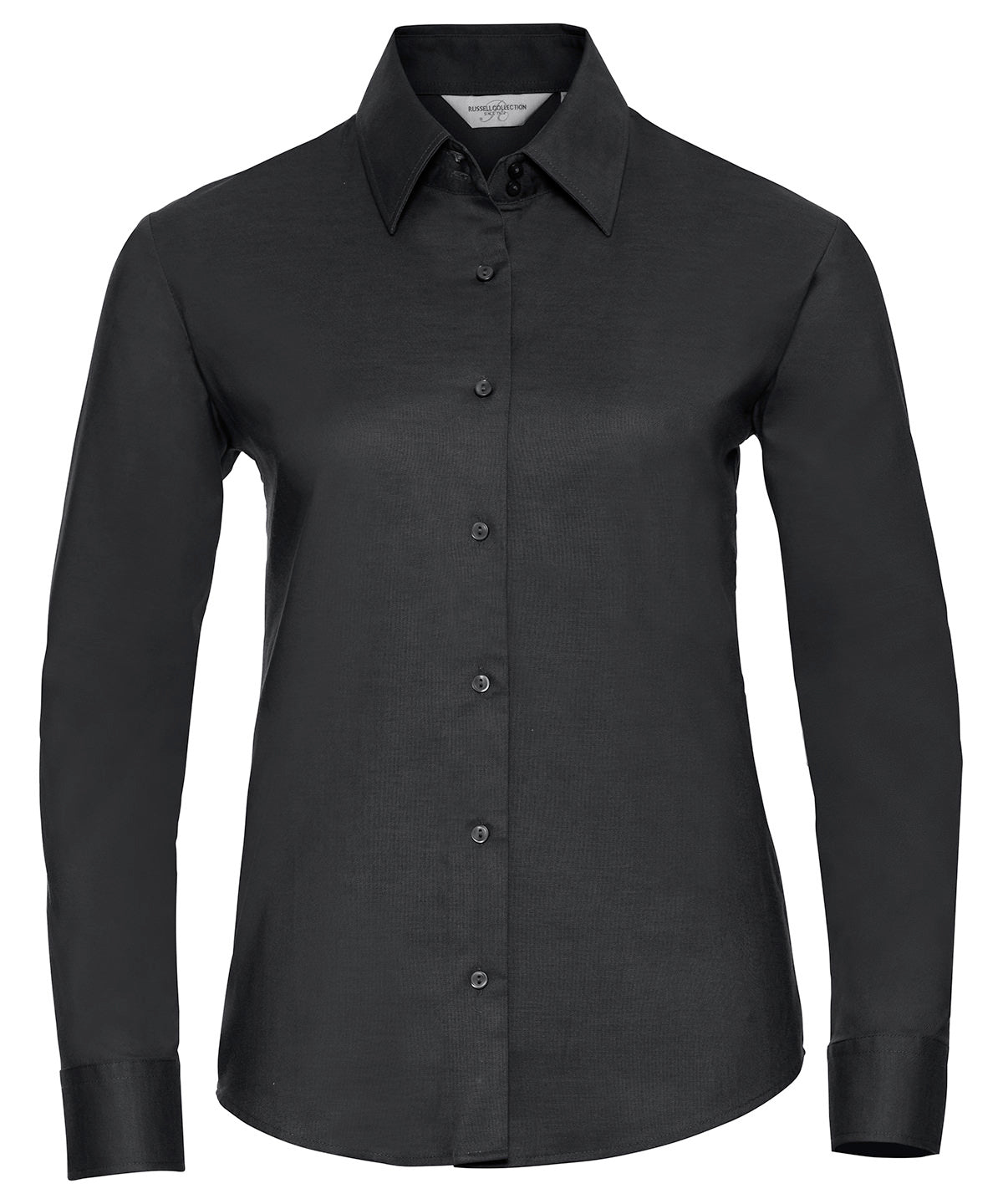 Camisa Oxford de manga larga para mujer de fcil cuidado | Negro