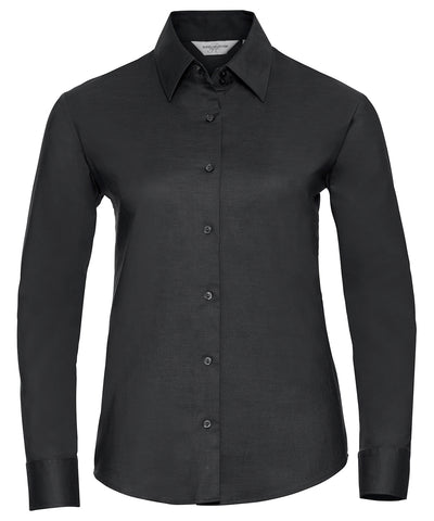Camisa Oxford de manga larga para mujer de fcil cuidado | Negro