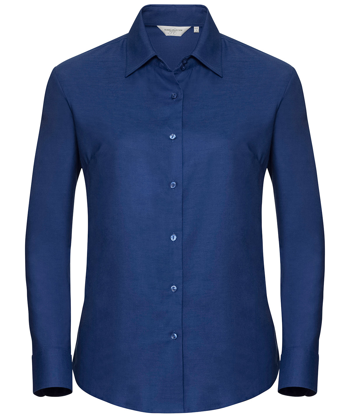 Camisa Oxford de manga larga para mujer de fcil cuidado | Azul Real Brillante