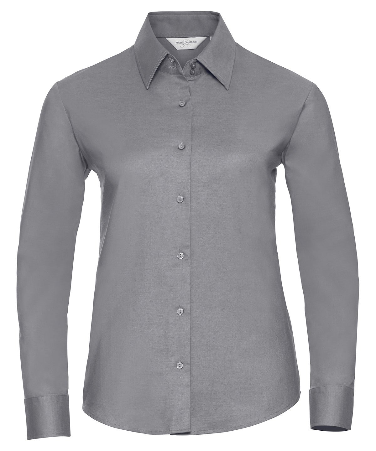 Camisa Oxford de manga larga para mujer de fcil cuidado | Plata