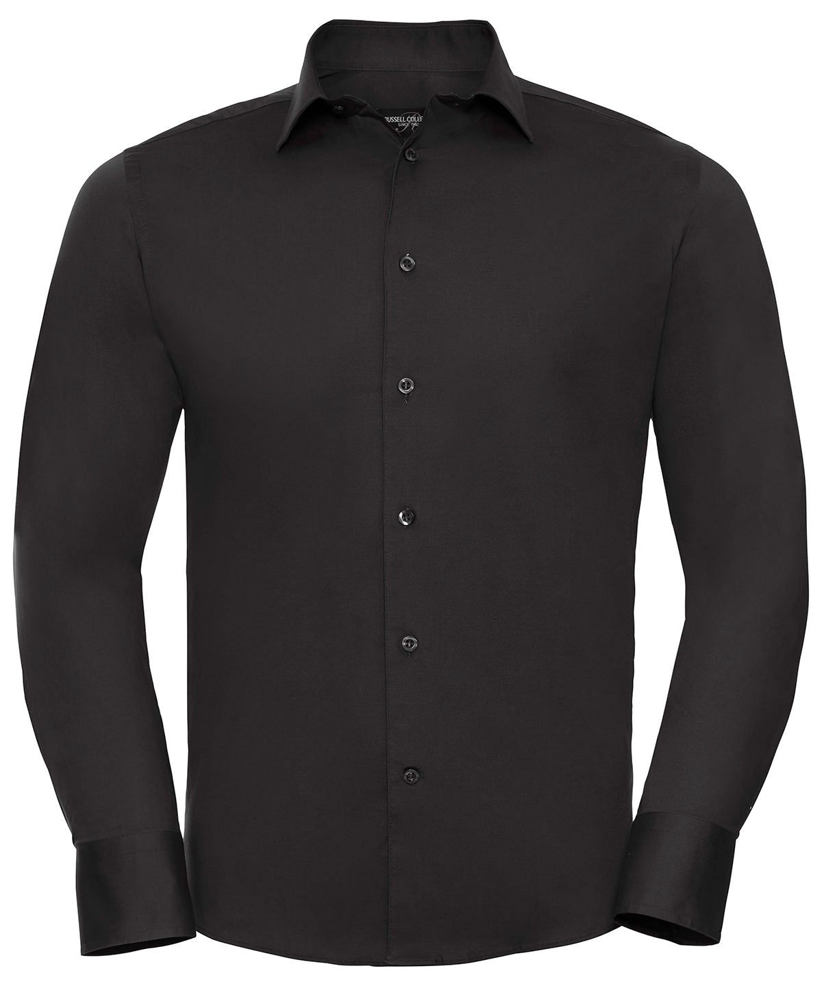Camisa entallada de manga larga fcil de cuidar | Negro