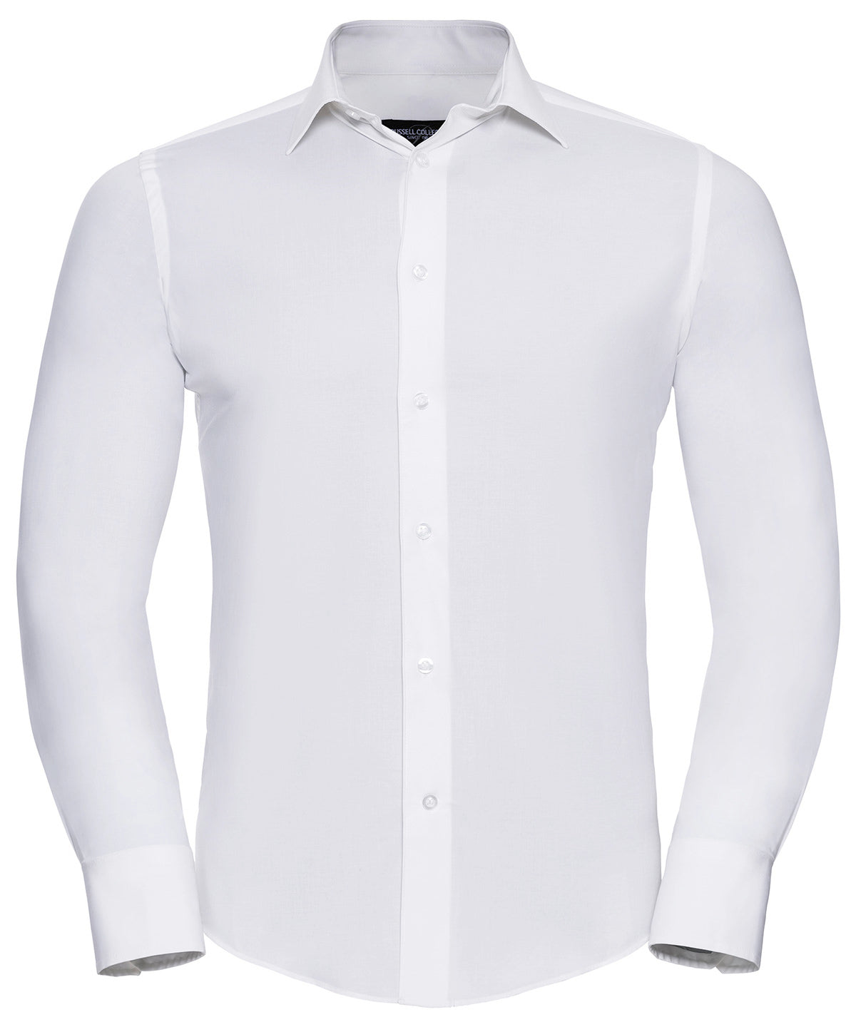 Camisa entallada de manga larga fcil de cuidar | Blanco
