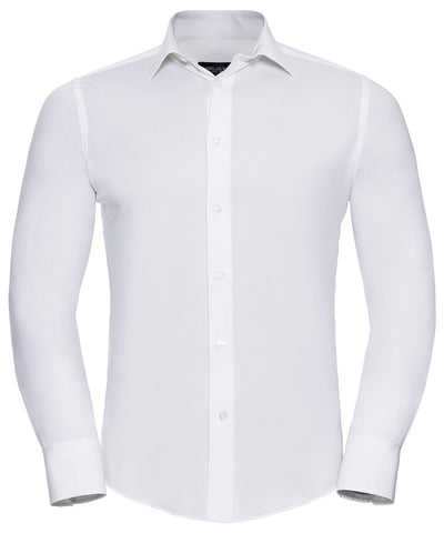 Camisa entallada de manga larga fcil de cuidar | Blanco