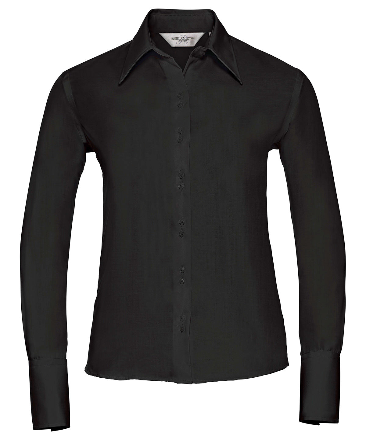 Camisa de mujer de manga larga definitiva sin planchado | Negro