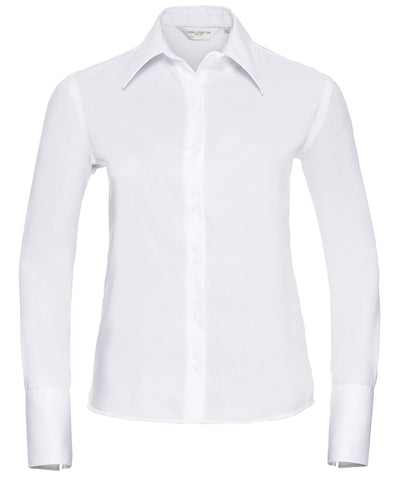 Camisa de mujer de manga larga definitiva sin planchado | Blanco