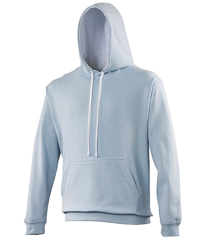 Sudadera con capucha estilo universitario | Blanco rtico/Cielo
