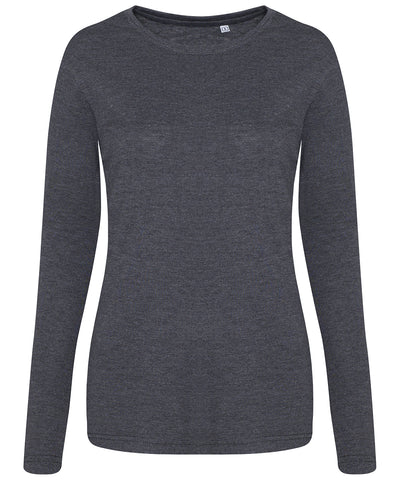 Camiseta de manga larga para mujer de triblend | Gris Jaspeado