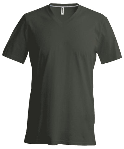 Camiseta de manga corta con cuello en V para hombre | Caqui
