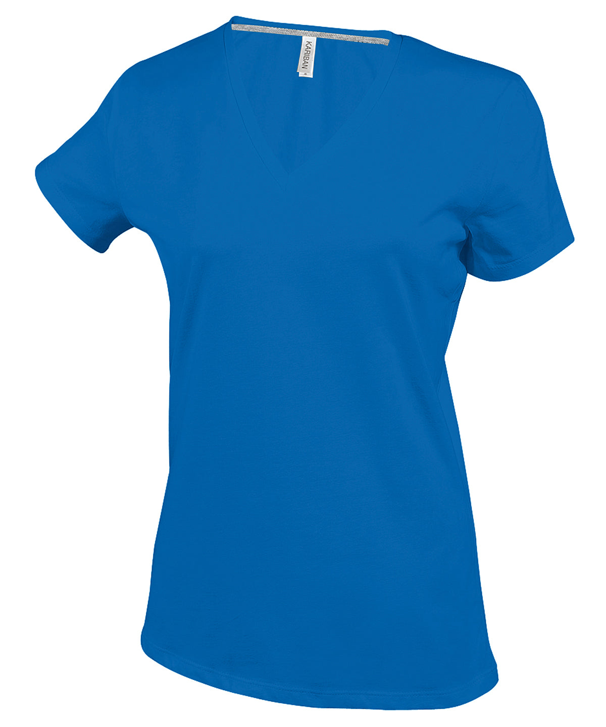 Camiseta de manga corta con cuello en V para mujer | Azul Real