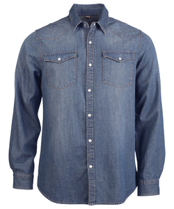 Camisa vaquera de manga larga para hombre | Azul Vaquero