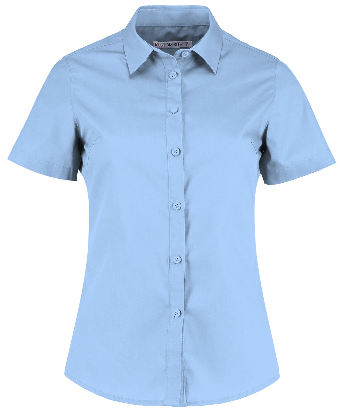 Camisa de popeln de manga corta para mujer | Azul Cielo