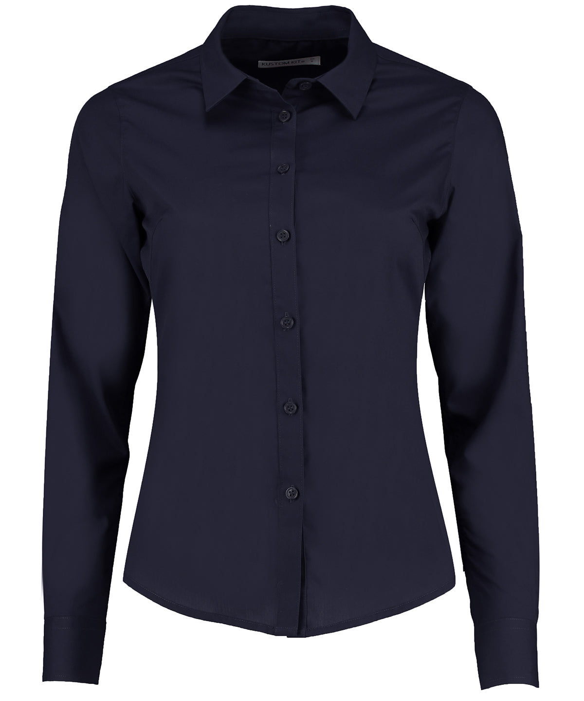 Camisa de mujer de popeln de manga larga | Azul Marino Oscuro