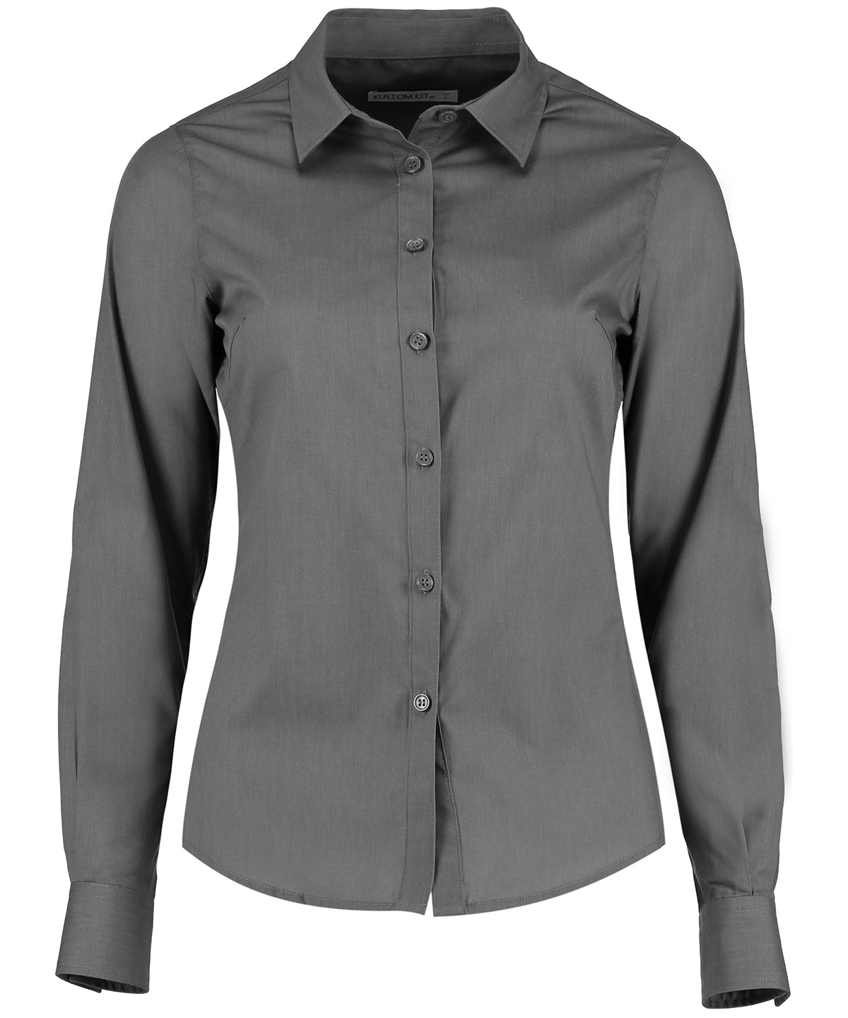 Camisa de mujer de popeln de manga larga | Grafito