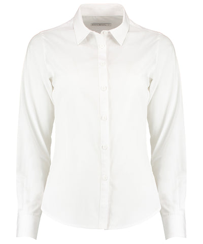 Camisa de mujer de popeln de manga larga | Marfil