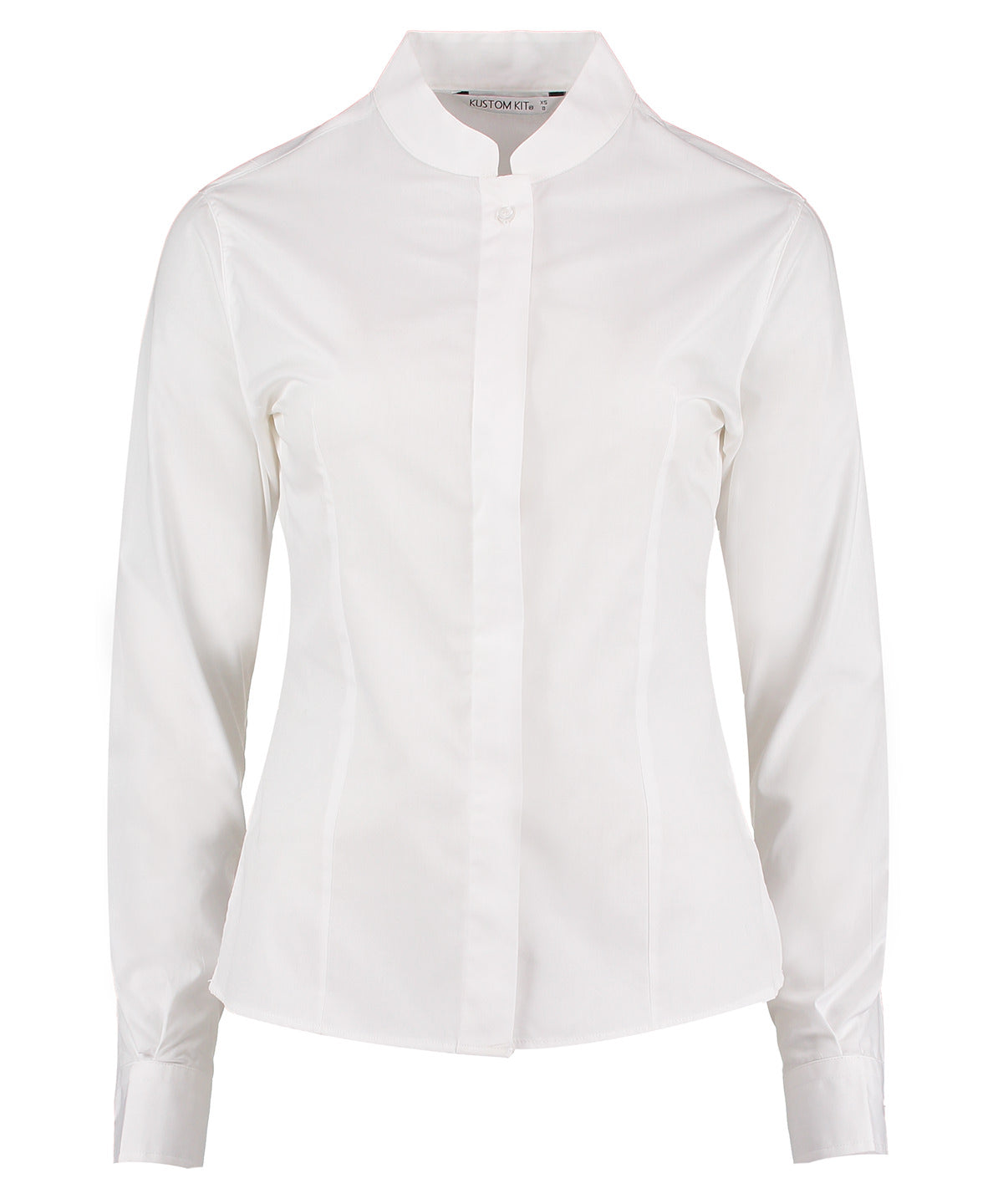 Camisa de mujer cuello mao manga larga (ajuste entallado) | Marfil