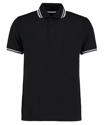 Polo de cuello con ribete (corte clsico) | Negro/Blanco