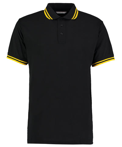 Polo de cuello con ribete (corte clsico) | Negro/Amarillo