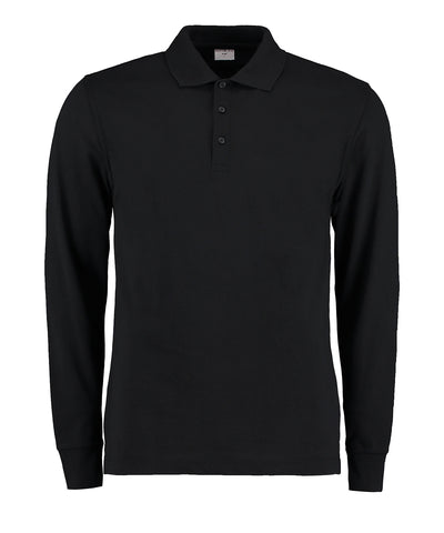 Polo de piqu de manga larga (corte clsico) | Negro - Carbn