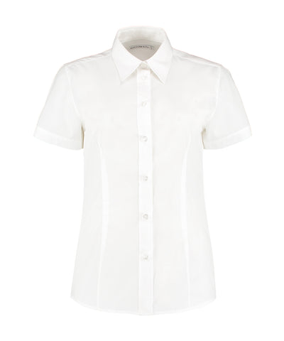 Blusa de manga corta para mujer para el trabajo (corte clsico) | Marfil
