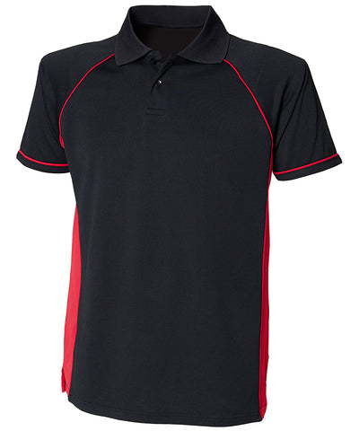 Polo de rendimiento Panel | Negro/Rojo/Rojo