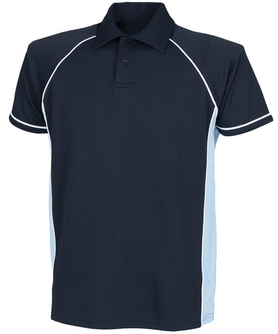 Polo de rendimiento con ribetes para nios | Azul Marino/Celeste/Blanco