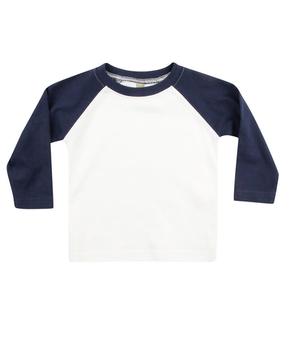 Camiseta de bisbol de manga larga | Blanco/Marino