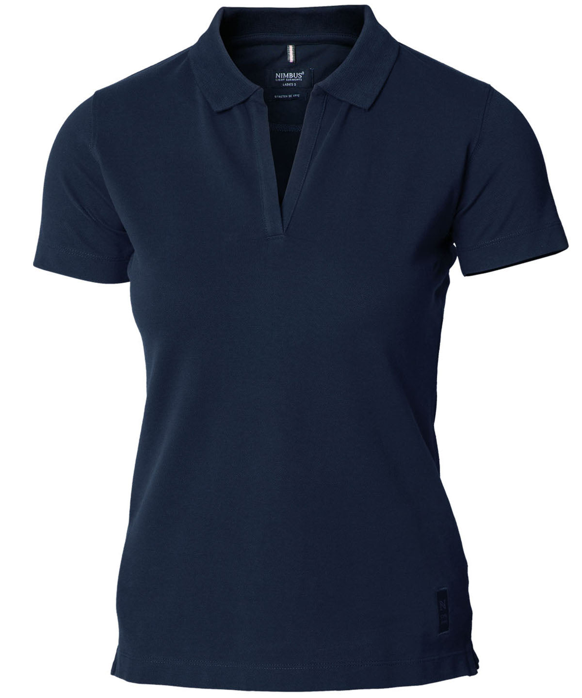 Polo de lujo Harvard con cuello en V elstico para mujer | Azul Marino