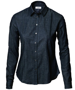 Camisa de mezclilla cruda y elegante para mujer Torrance | Azul Ail