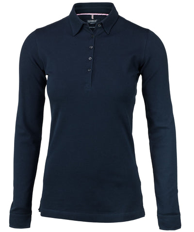 Polo de manga larga deluxe para mujer Carlington | Azul Marino