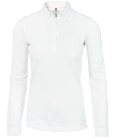 Polo de manga larga deluxe para mujer Carlington | Blanco